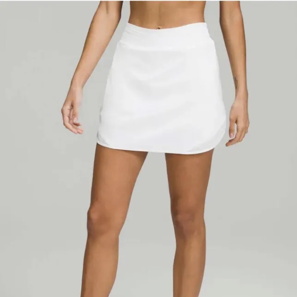 Lululemon Skirt Womens 14 White Long Tall Hotty Hot HR Skort Tennis Outdoor NEW